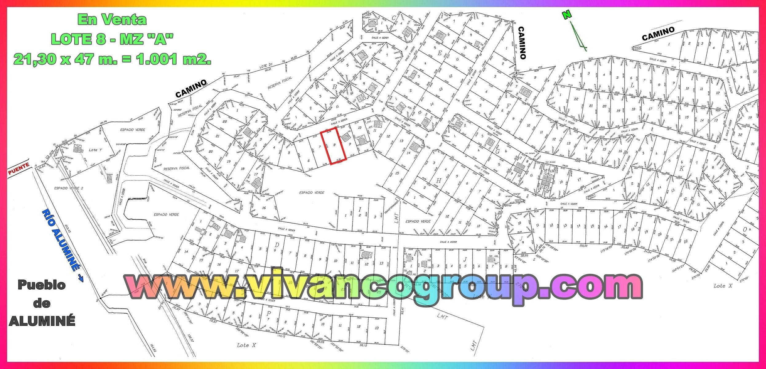 Lote 1000 m2. - Barrio La Aldea - Localidad de Aluminé - Provincia de Neuquén