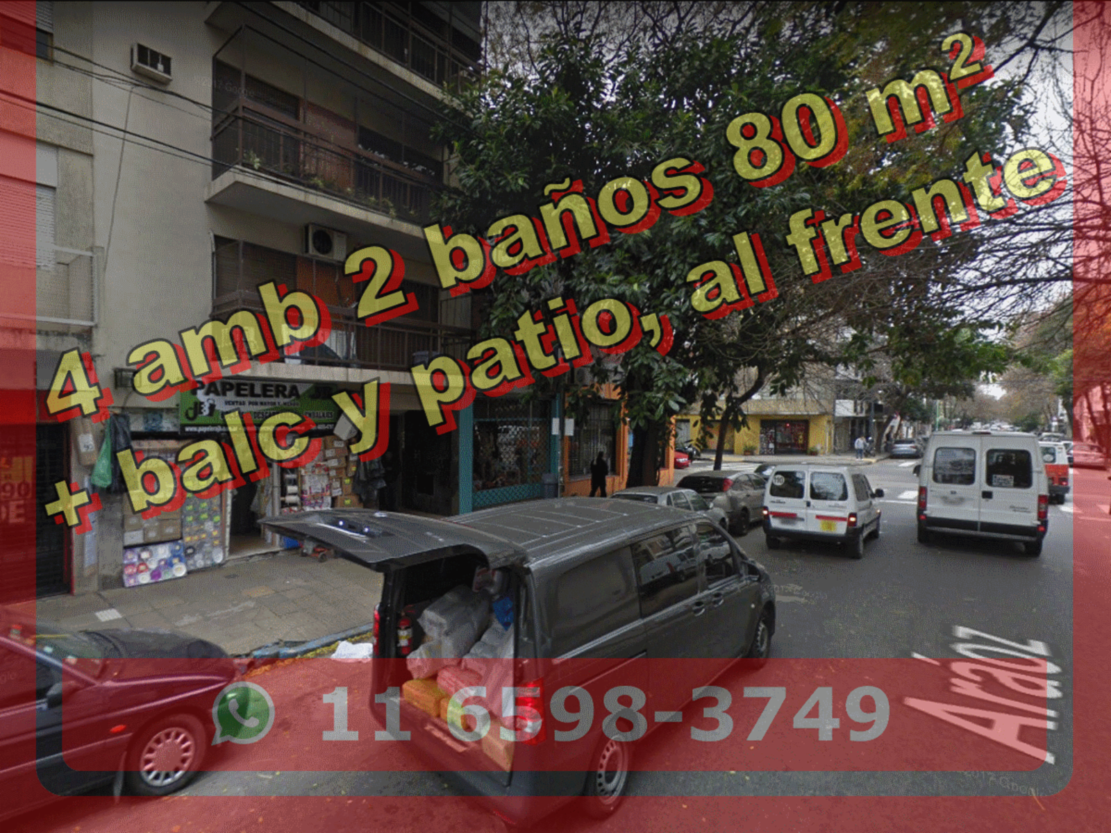 *NUEVO PRECIO* Semipiso en Venta en Villa Crespo 4 ambientes 2 baños 80 m2 + balcón y patio, al frente - Araoz 300