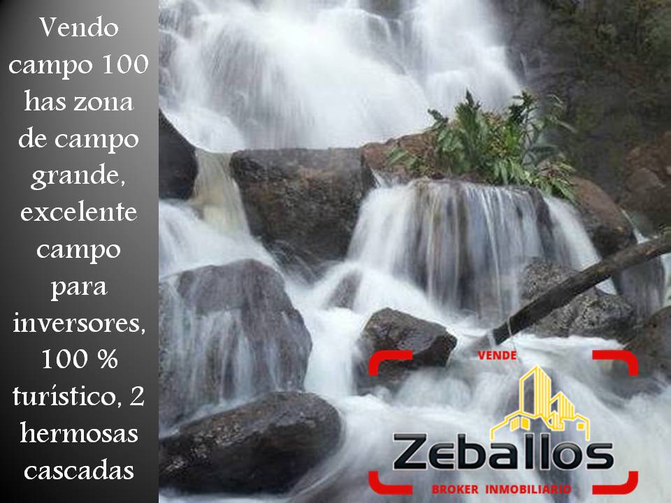 Vendo Hermoso Campo de 100 has, con 2 hermosas Cascadas