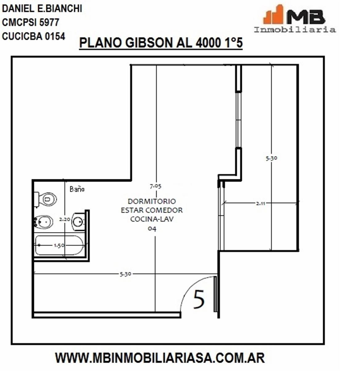 Boedo venta en pozo PH Monoambiente con balcon, en Gibson al 4000 1°5.