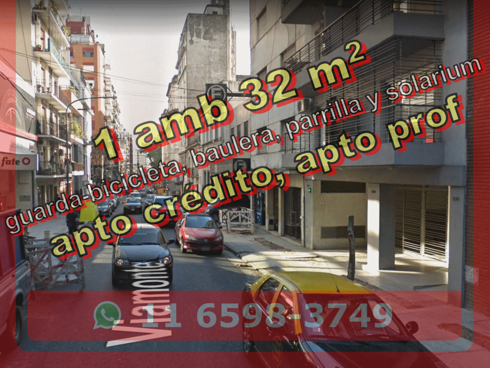 Departamento en Venta en Barrio Norte 1 ambiente 32 m2 - Viamonte 2000
