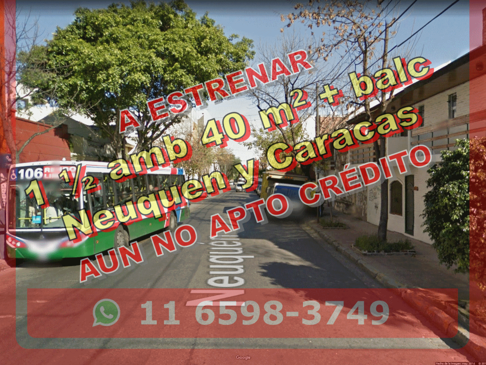 Departamento en Venta en Flores 1 y 1/2 ambientes 40 m2 + balcón, contrafrente - Neuquen 2300