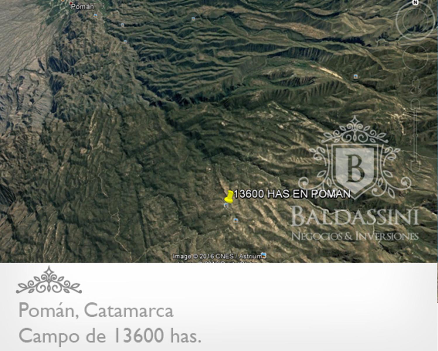 CAMPO GANADERO / AGRÍCOLA DE 13600 HAS. EN POMÁN - CATAMARCA  - PLANOS - MENSURA - ESCRITURA  - U$S 20.- X HA. 
