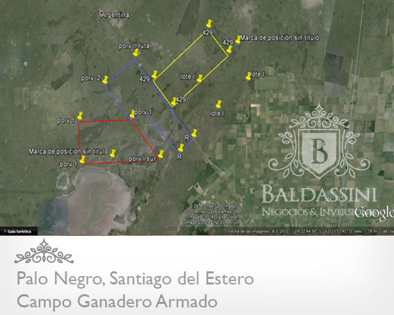 CAMPO GANADERO DE 2500 HAS EN PALO SANTO, SANTIAGO DEL ESTERO CASI EN LA FRONTERA CON SANTA FE. CAMPO ARMADO. ALAMBRADO - MEJORAS - REPRESAS DE AGUA