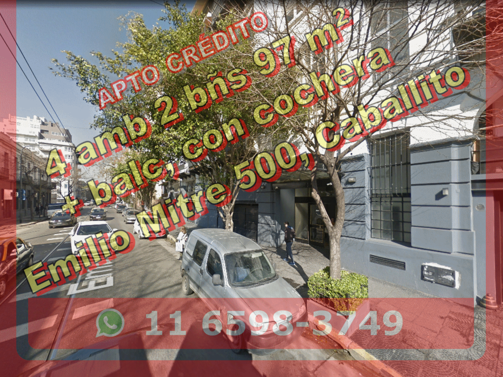 Departamento (duplex) en Venta en Caballito 4 ambientes 2 baños 97 m2 + balcón, al frente, con cochera – Emilio Mitre 500