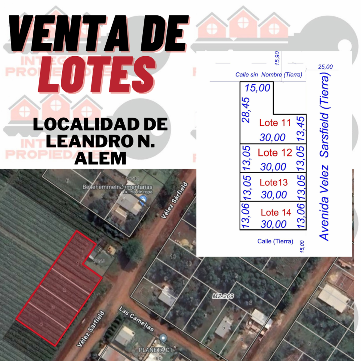LOTES 11, 12, 13 Y 14 - LEANDRO N. ALEM
