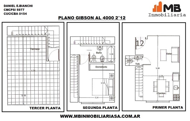 BOEDO VENTA PH EN CONSTRUCCION DE 2 AMBIENTES CON TERRAZA SIN EXPENSAS. APTO PROFESIONAL. GIBSON AL 4000 2°12.