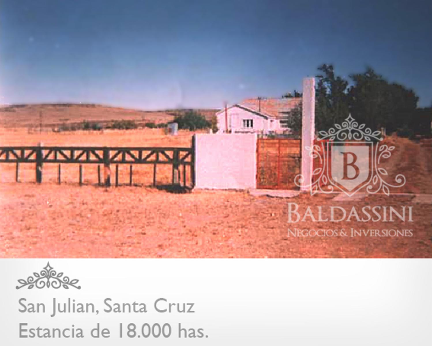 ESTANCIA DE 18000 HAS. EN SAN JULIAN - MAGALLANES - SANTA CRUZ - COMPLETAMENTE ARMADA - SIN ACTIVIDAD