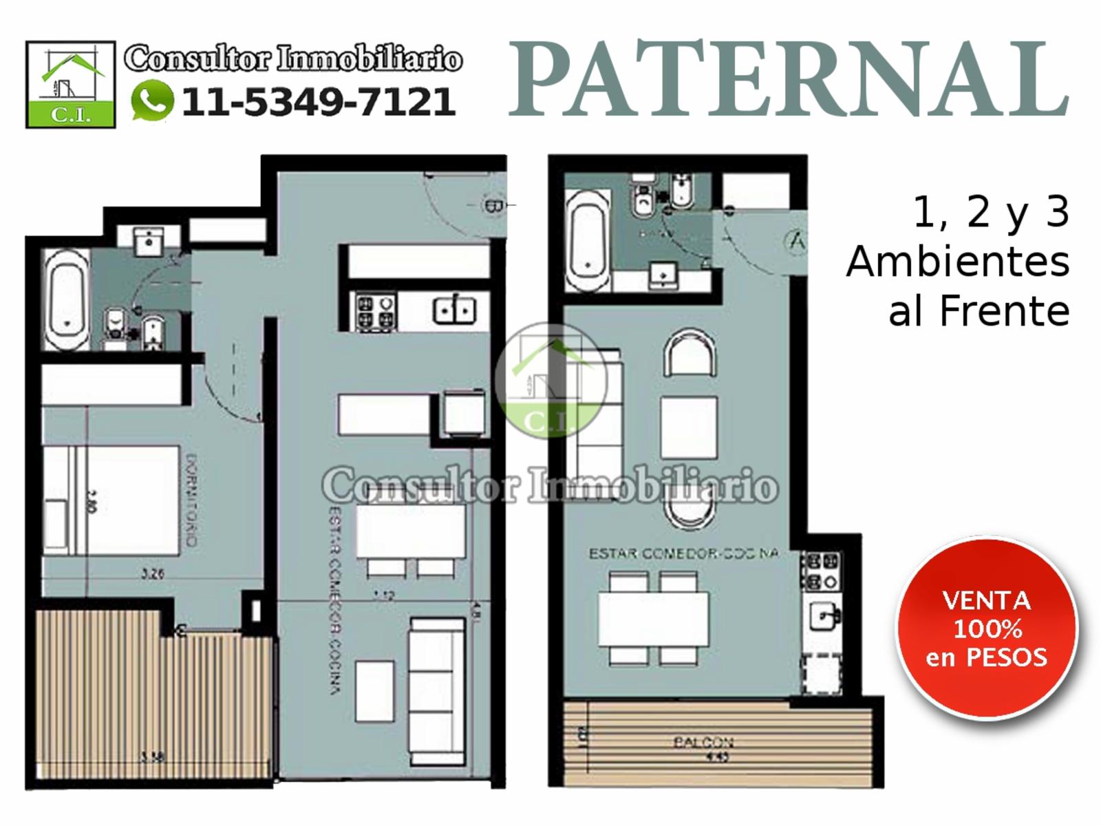 Luminosos Departamentos en Pozo de 2 y 3 Ambientes y Tipo Loft en Paternal
