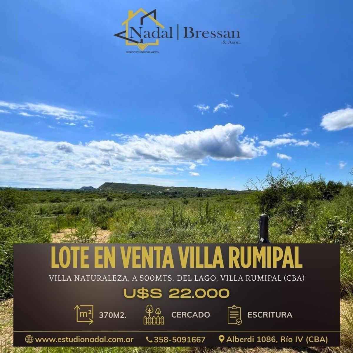 EXCELENTE LOTE EN VILLA RUMIPAL 370M2 A 550MTS DEL LAGO