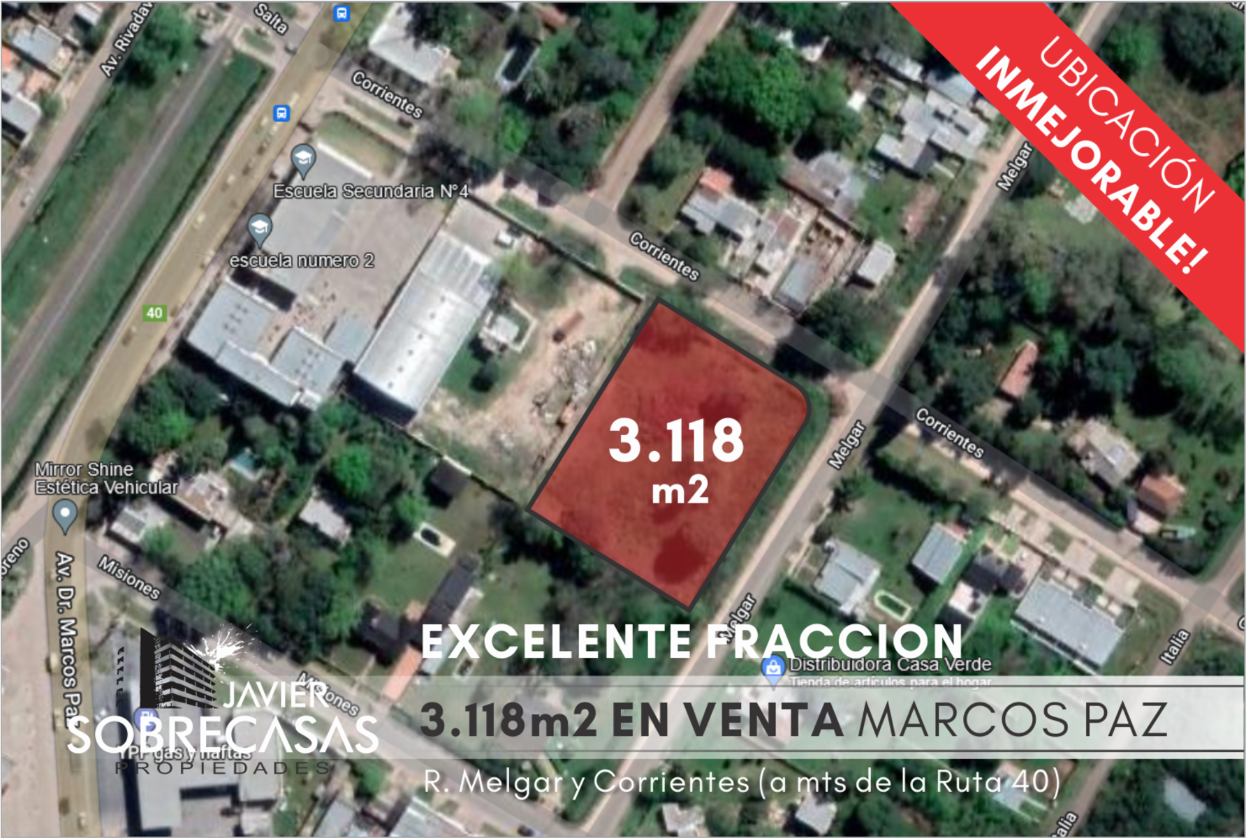 FRACCION EN VENTA - Marcos Paz - Pcia de Bs.As.