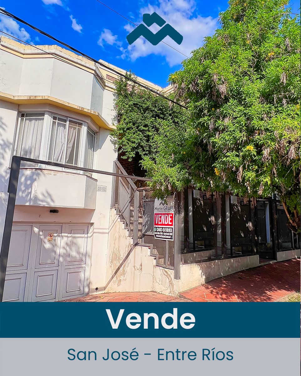 Casa en Venta en San José . 3 Dormitorios. 209 m2  Cubiertos. Centro.Cochera Doble. Departamento Adjunto