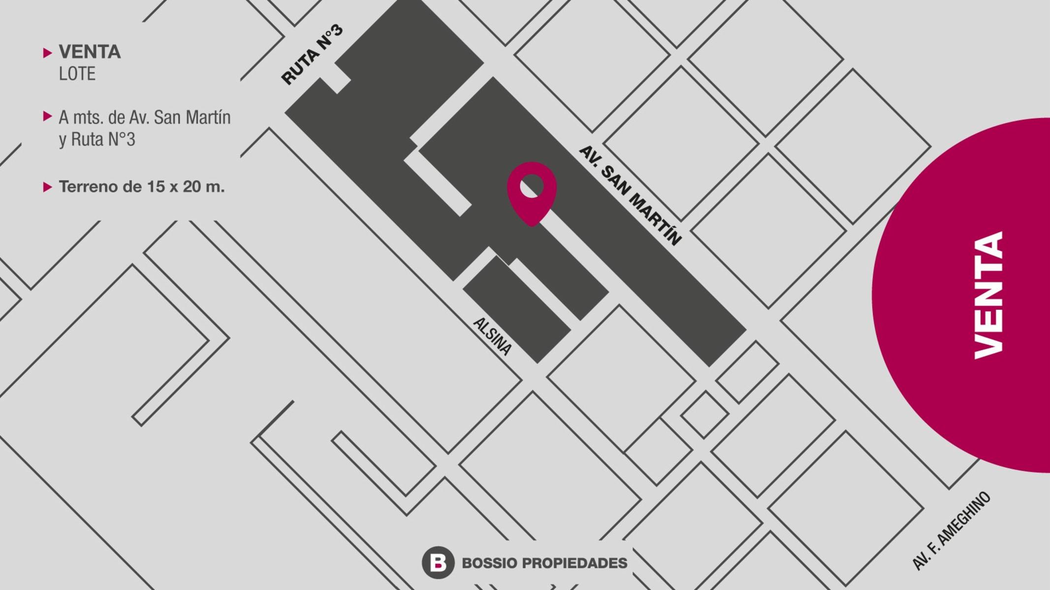 SE VENDE LOTE de 15 X 20  ZONA de ACCESO A LA CIUDAD.