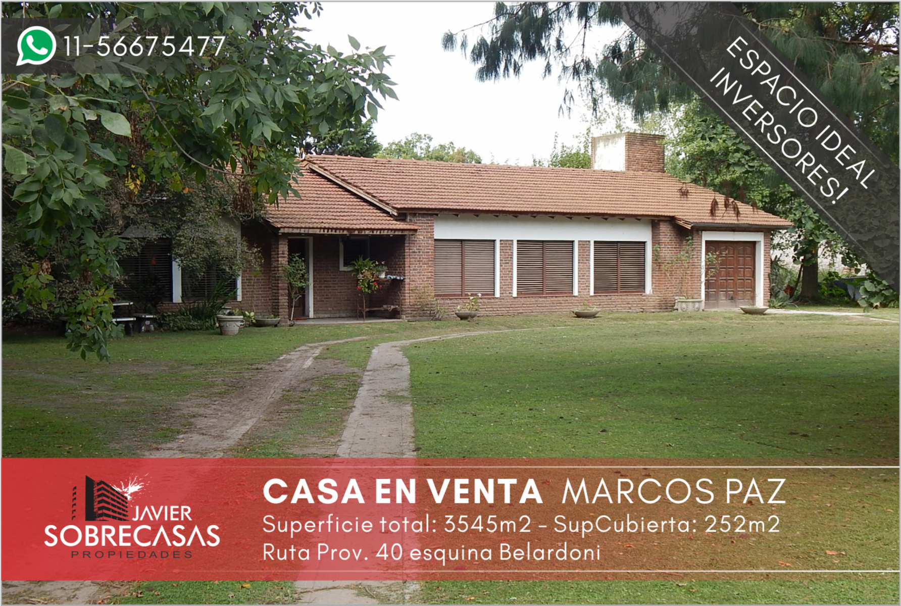 CASAQUINTA EN VENTA - Marcos Paz - Pcia. de Bs.As.