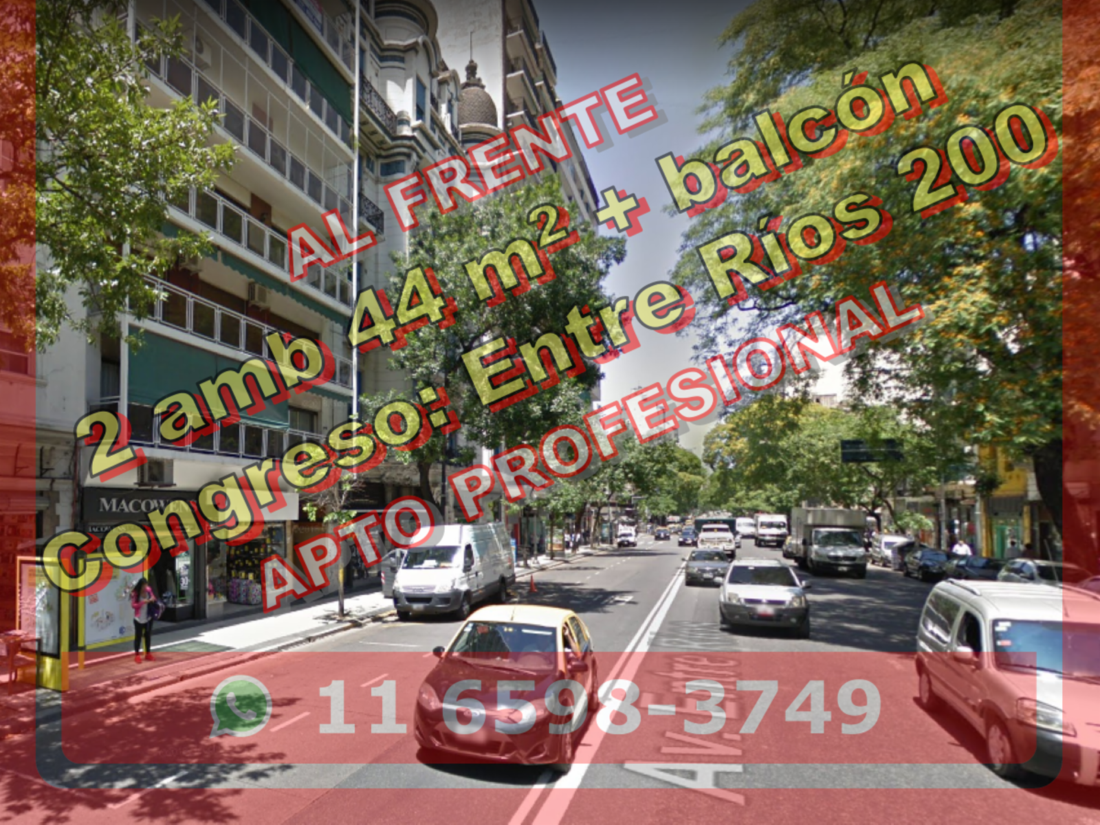 NUEVO PRECIO - Departamento en Venta en Balvanera (Congreso) 2 ambientes 44 m2 + balcón, al frente – Av Entre Ríos 200