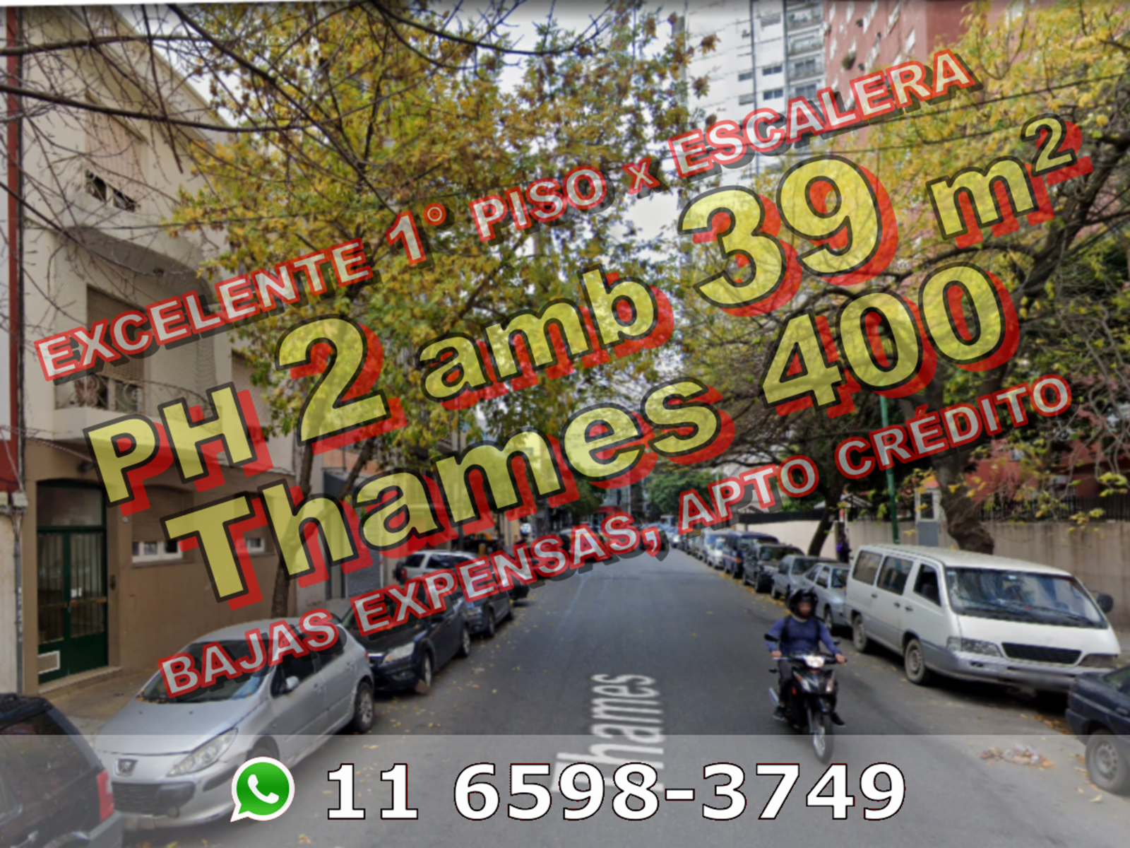 PH en Venta en Villa Crespo 2 ambientes 39 m2 1er piso por escalera, al contrafrente - Thames 400