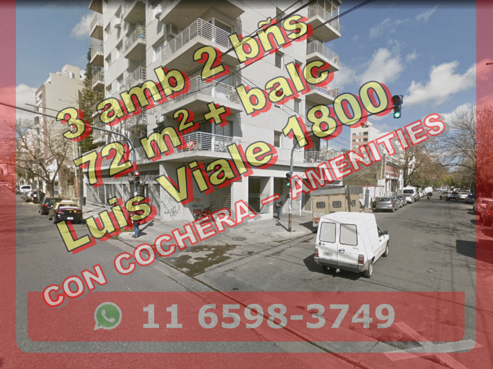 NUEVO PRECIO - Departamento en Venta en Caballito 3 ambientes 2 baños 72 m2 + balcón, con cochera – Luis Viale 1800
