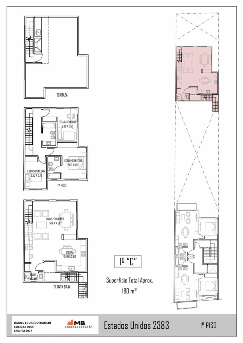 San Cristobal Duplex de 4 ambientes al contrafrente, EE.UU al 2300 1°C.