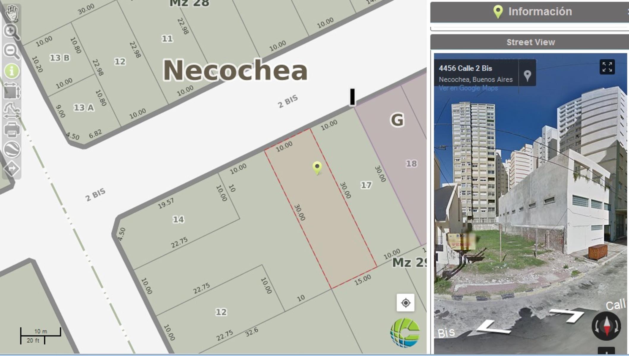 Terreno en Venta en calle 2 bis entre 89 y 91, Necochea Buenos Aires CON ANTEPROYECTO APRO. EDIFICO 10 PISOS  IDELA EMPRENDIMIENTO