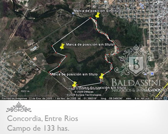 CAMPO DE 133 HAS. EN CONCORDIA - ENTRADA POR ASFALTO - CERCA DE LA CIUDAD - LINDERO AL RÍO YUQUERI GRANDE