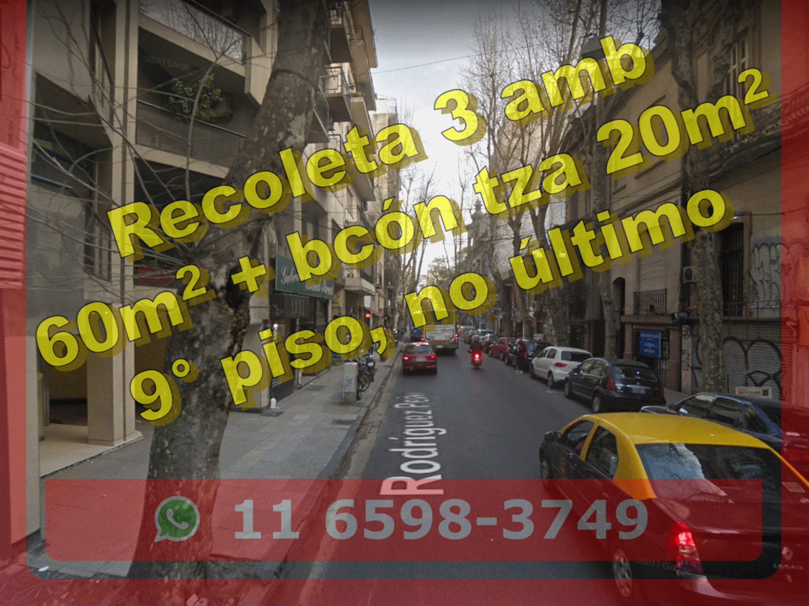 *CON RENTA* (Nuevo Precio) Departamento en Venta en Recoleta 3 ambientes 2 baños 60 m2 + balcón terraza - Rodriguez Peña 1000