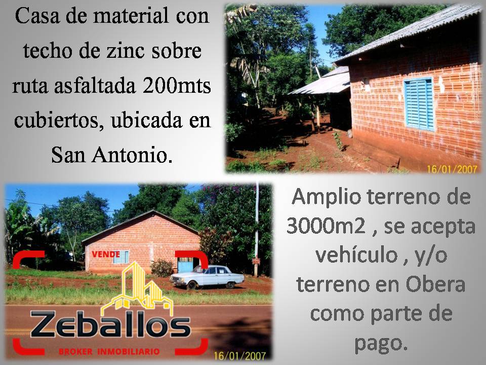 Vendo amplio terreno con casa de material.