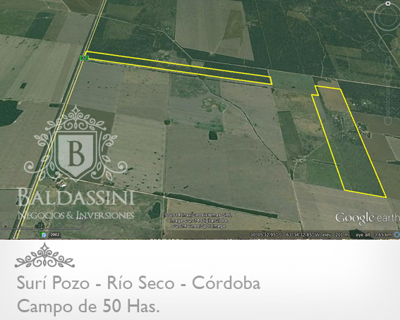 CAMPO DE 50 HECTÁREAS EN SURÍ POZO / RÍO SECO  / CÓRDOBA / ARGENTINA. PARTE DESMONTADO