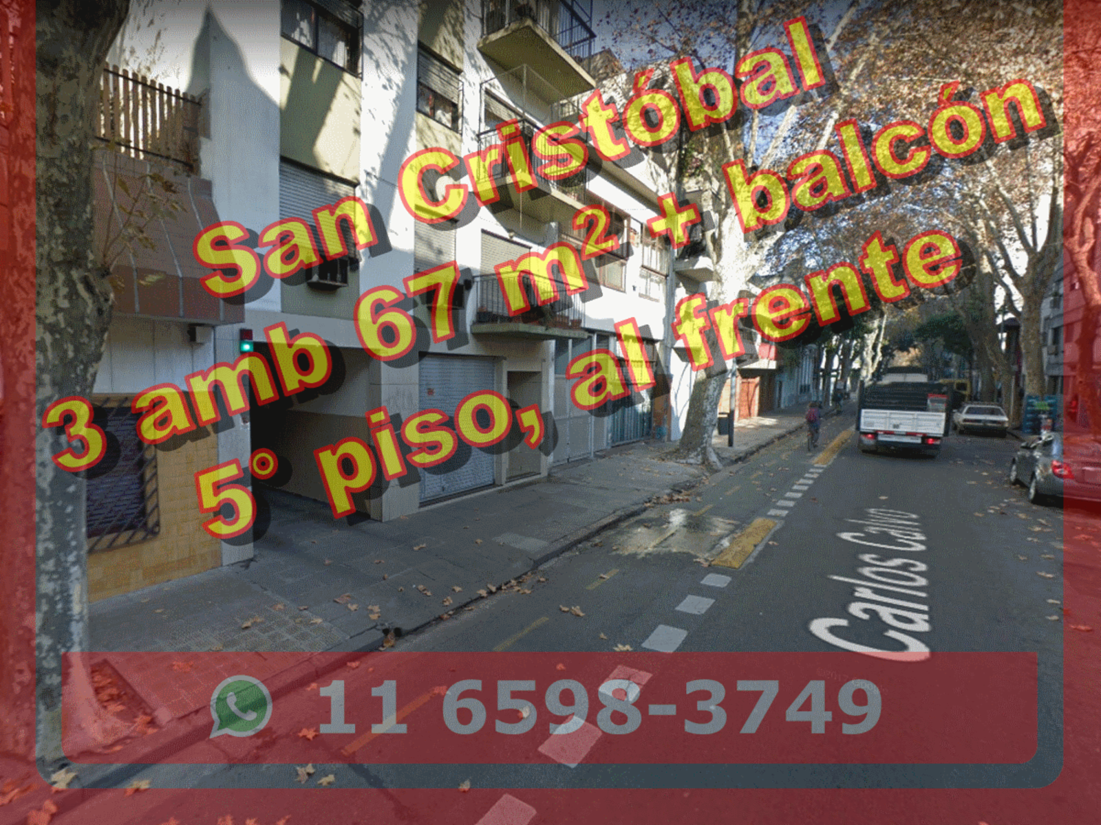 Departamento en Venta en San Cristóbal 3 ambientes 67 m2 + balcón al frente - Carlos Calvo 2000