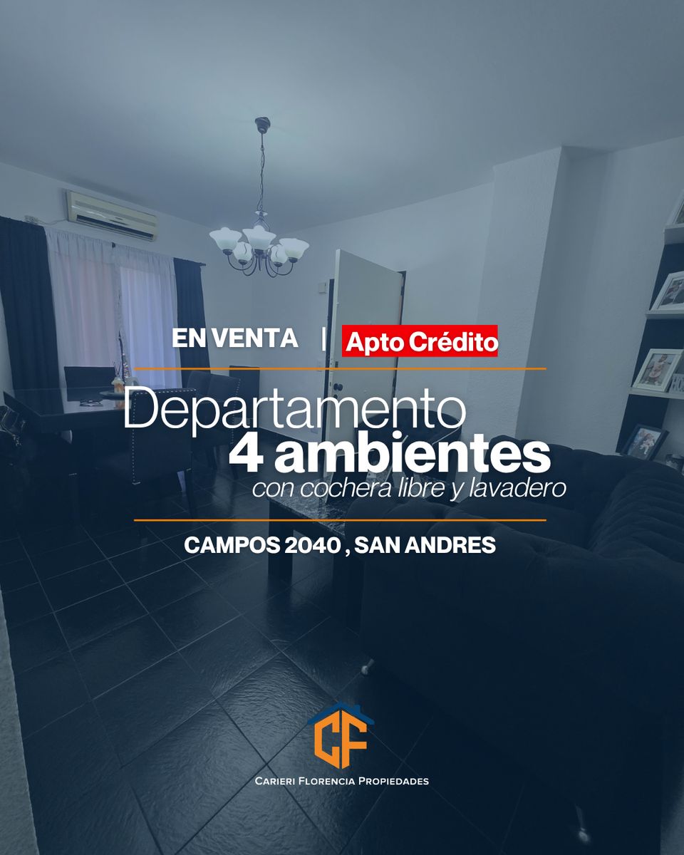 Venta De Departamento 4 Ambientes Con Cochera Libre Y Lavadero En San Martin