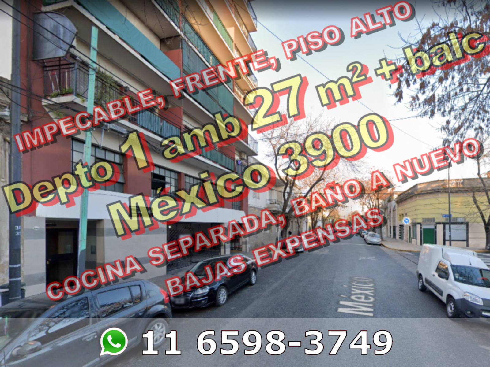 IMPECABLE - Departamento en Venta en Almagro 1 ambiente 27 m2 + balcón al frente, piso alto - México 3900