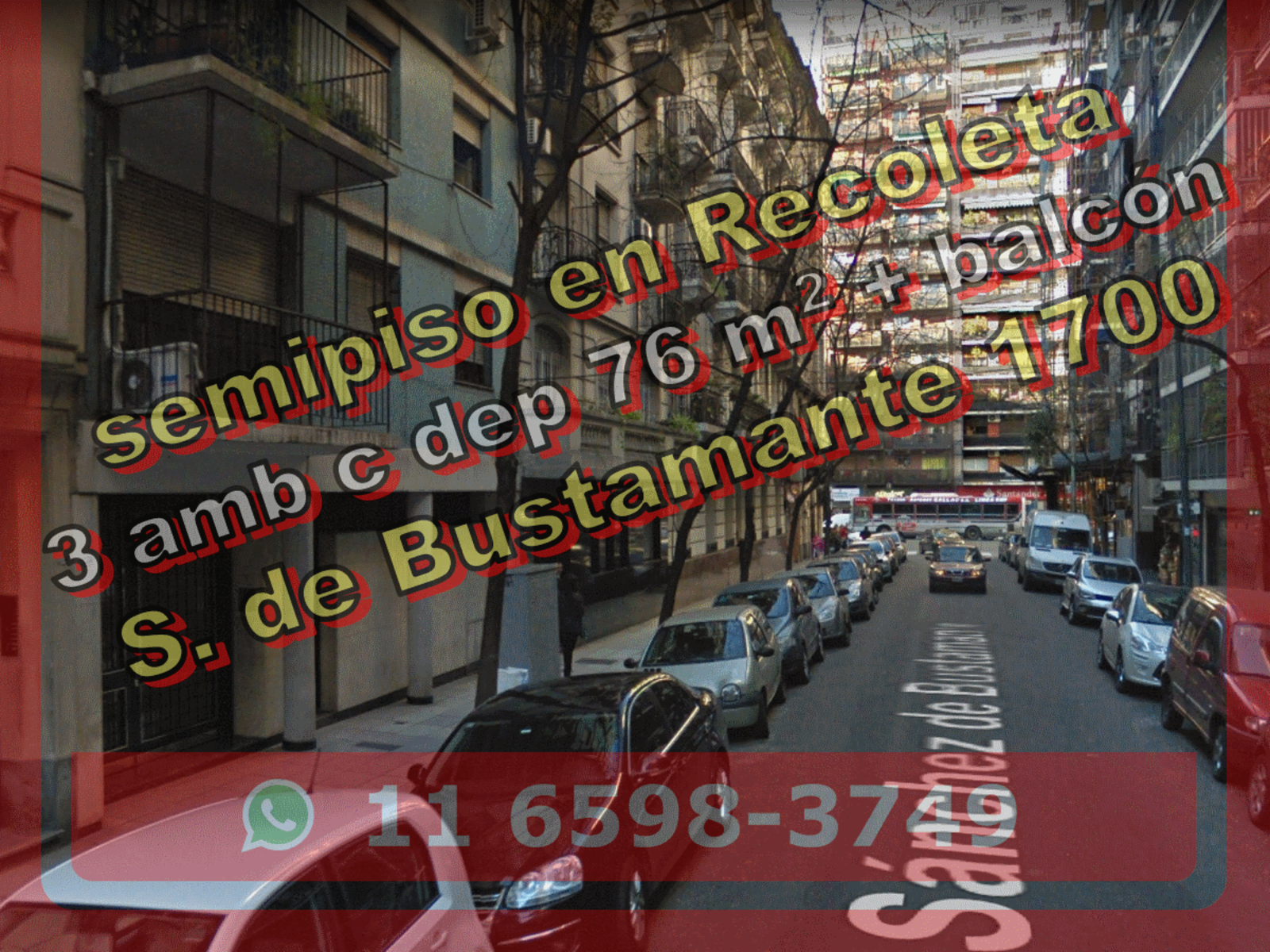 *NUEVO PRECIO* Semipiso en Venta en Recoleta 3 ambientes c depend 76 m2 + balcón - Sanchez De Bustamante 1700