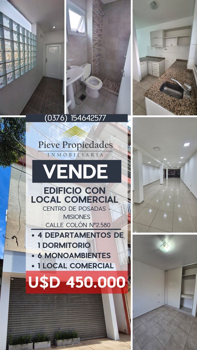 EDIFICIO EN VENTA CON LOCAL COMERCIAL ( VENTA EN BLOQUE)