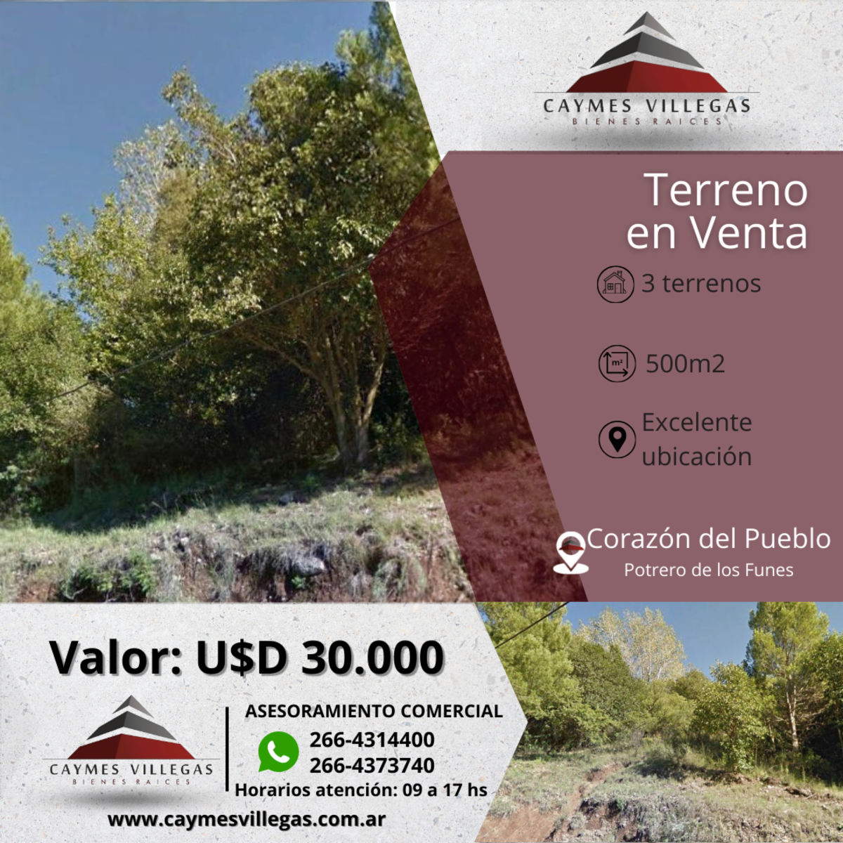 Propiedad en venta, ubicada en el corazón del pueblo de Potrero de los Funes.