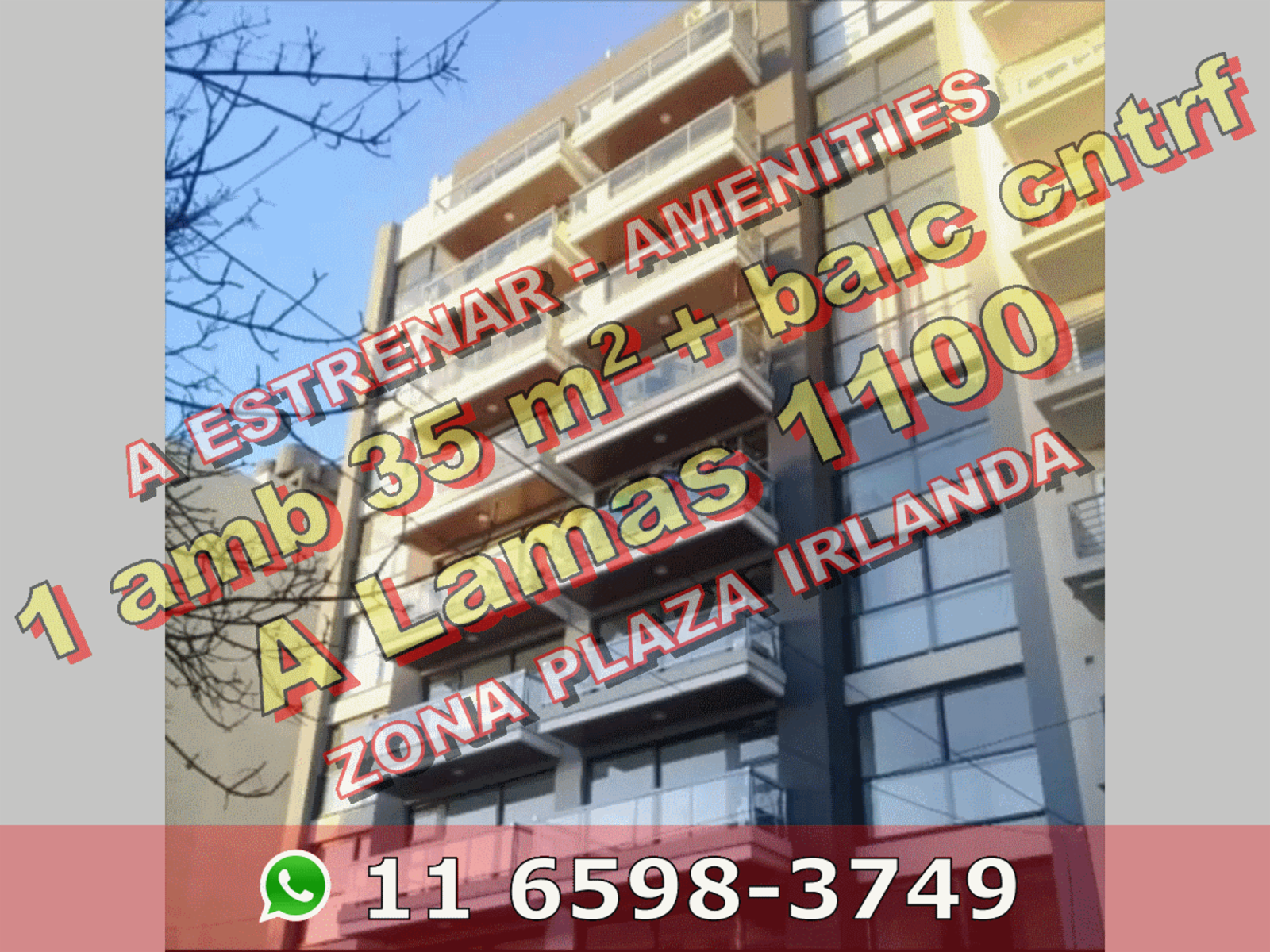 A ESTRENAR - Departamento en Venta en Plaza Irlanda (Caballito / Villa Gral Mitre) 1 ambiente 35 m2 + balcón, contrafrente, amenities – Andrés Lamas 1100