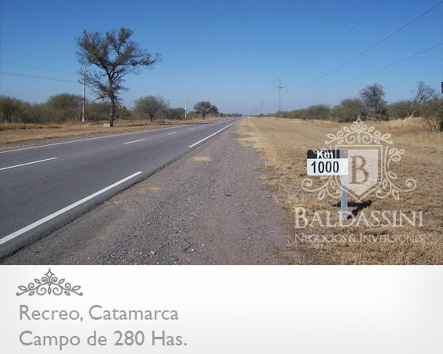 CAMPO DE 280 HAS EN RECREO, CATAMARCA. CAMPO CON LÍNEAS DE TENSIÓN ELÉCTRICA IDESL PARA PROYECTO DE ENERGÍA SOLAR. SOBRE RUTA 157