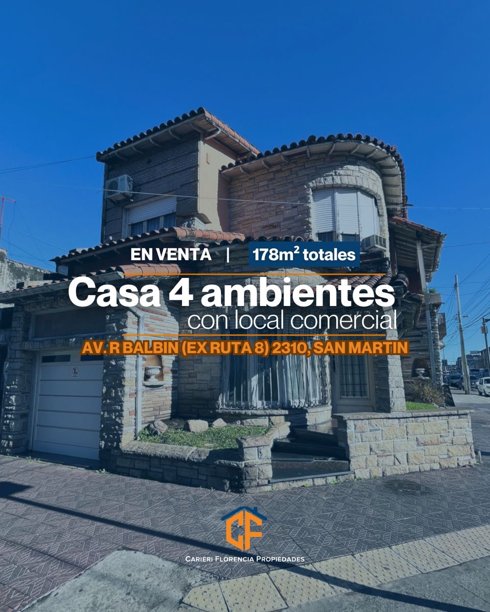 CASA 4 AMBIENTES EN VENTA MAS LOCAL COMERCIAL EN ESQUINA CON TERRAZA Y PARRILLA | SAN MARTÍN