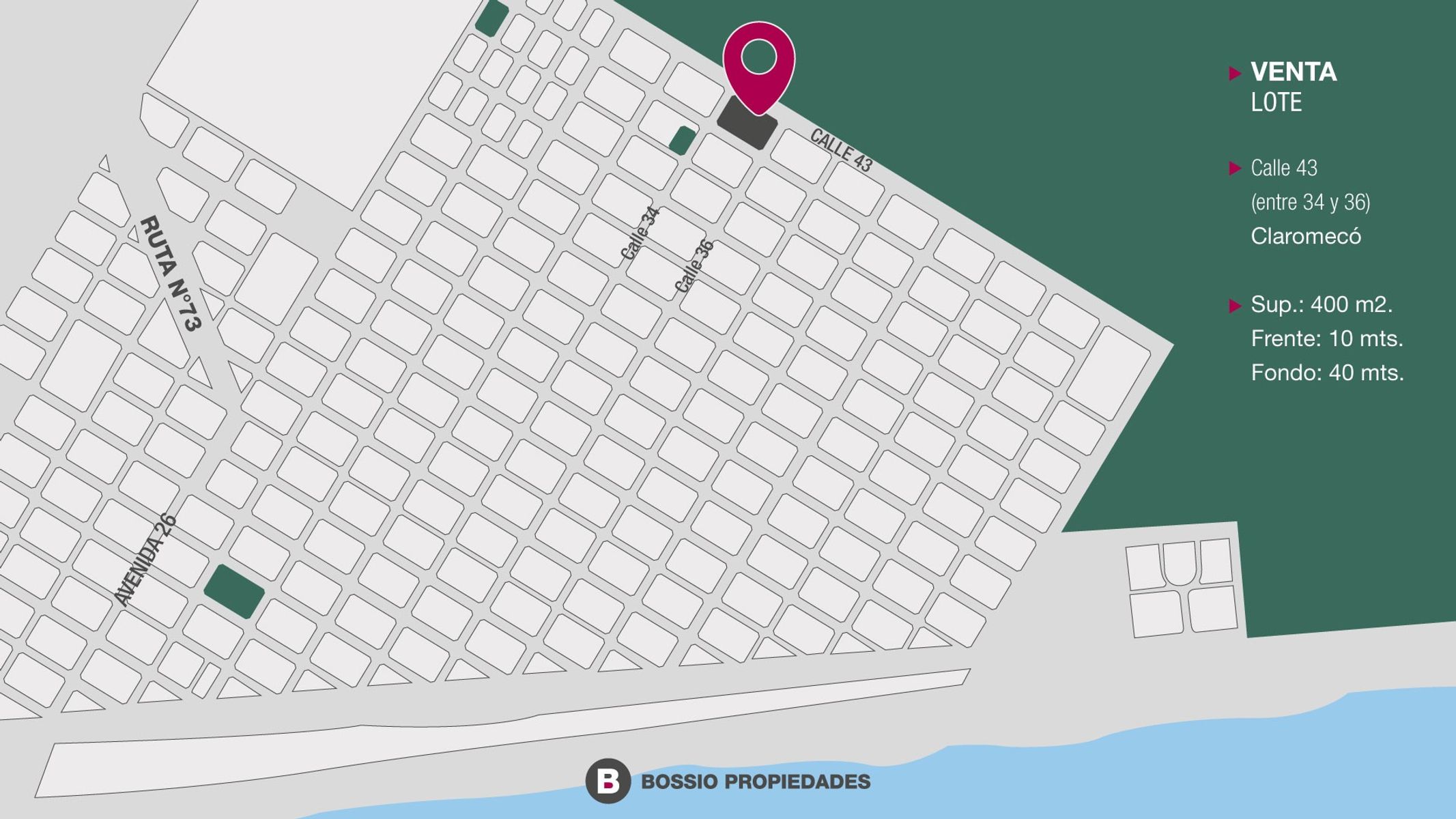 SE VENDE LOTE 400m2 en CLAROMECO