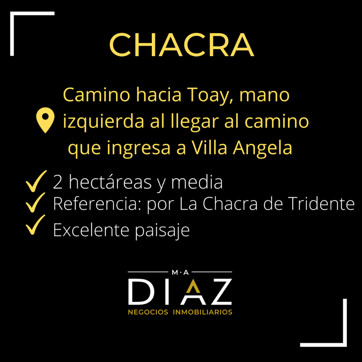 Chacra con excelente paisaje pampeano