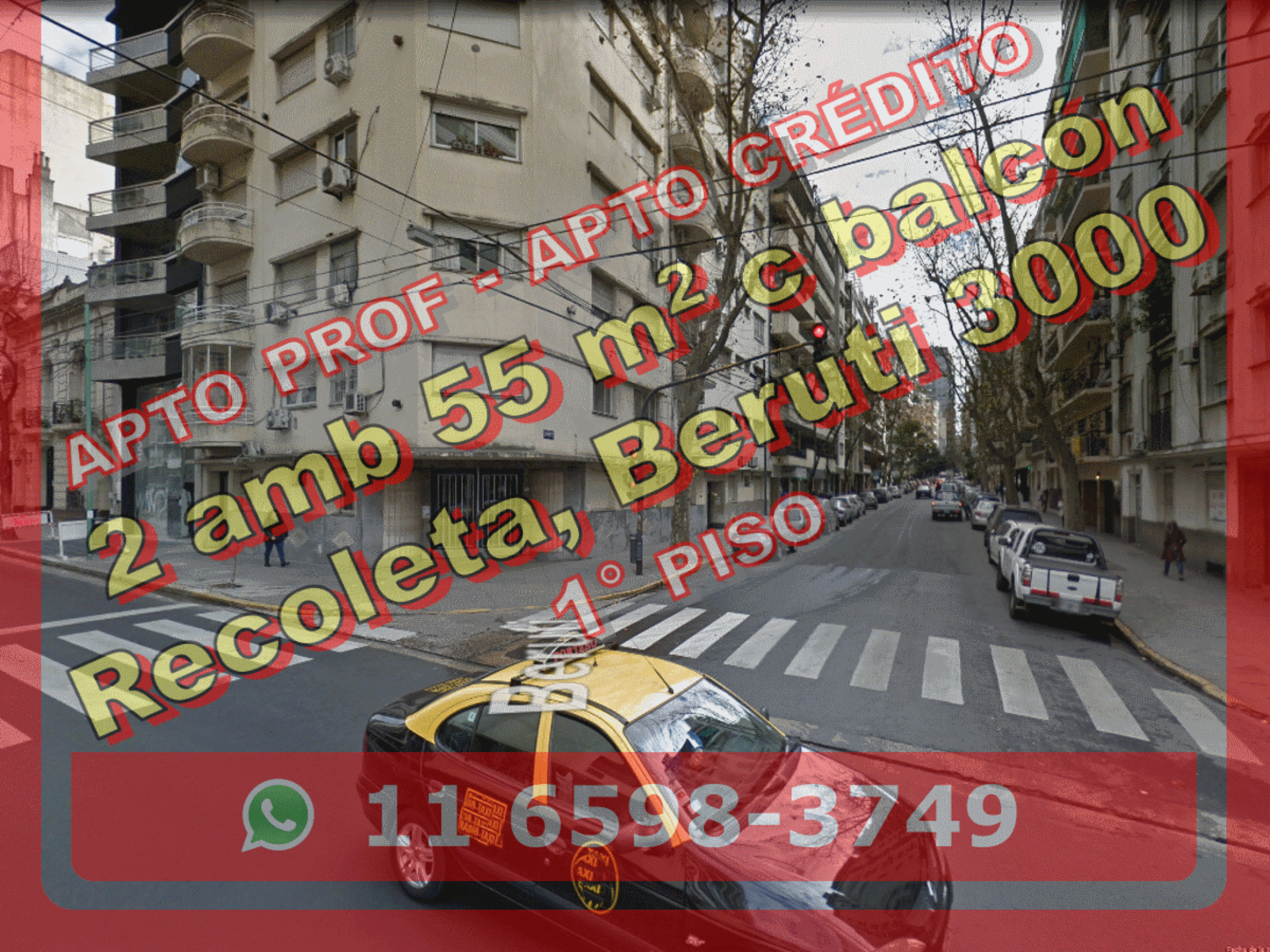 OPORTUNIDAD - Departamento en Venta en Recoleta 2 ambientes 55 m2 c balcón, al frente – Beruti 3000