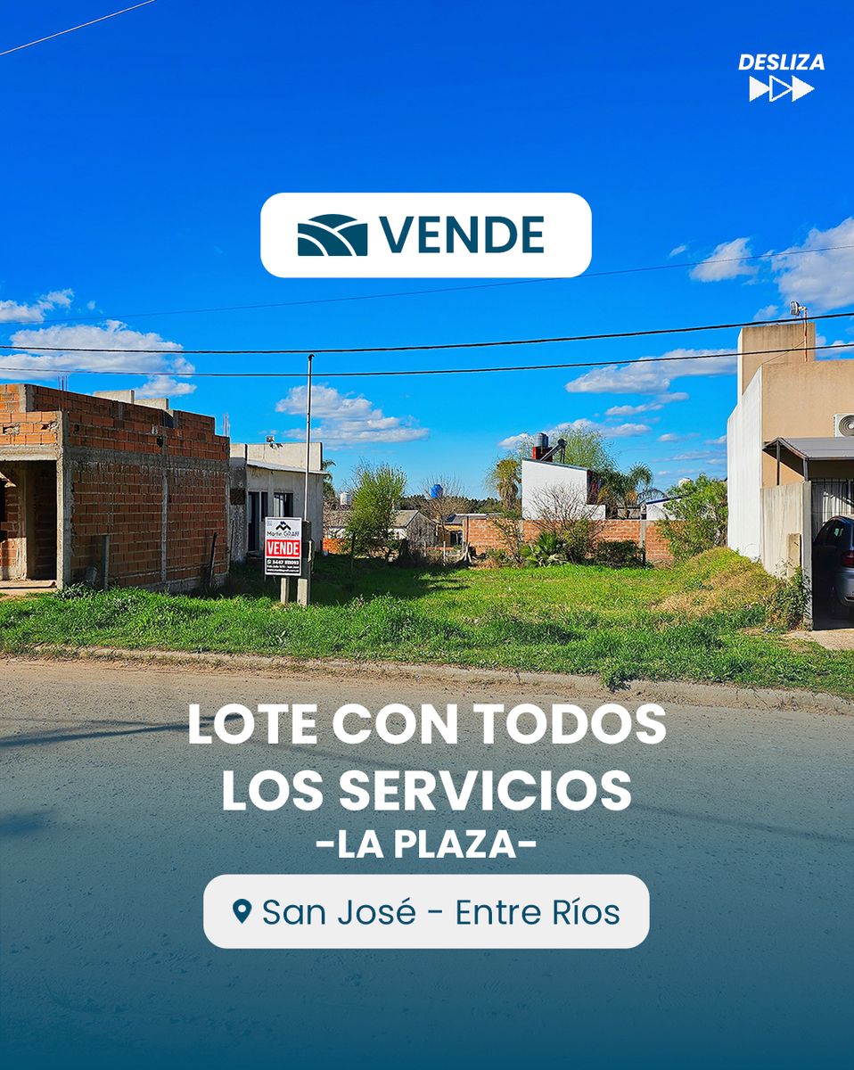 Lote en venta Villa Maria San Jose - 264 m2  con servicios