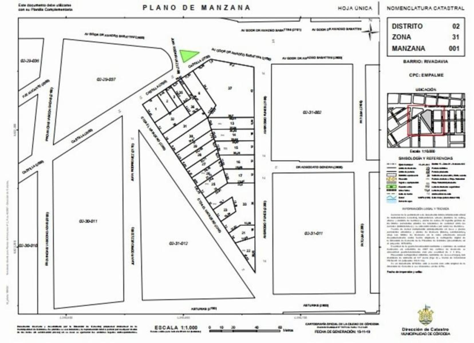 Retasado Venta Lote 30 382m2 a mtrs de Av. Sabattini z/Edificio Movistar en Barrio Rivadavia U$S60.000.