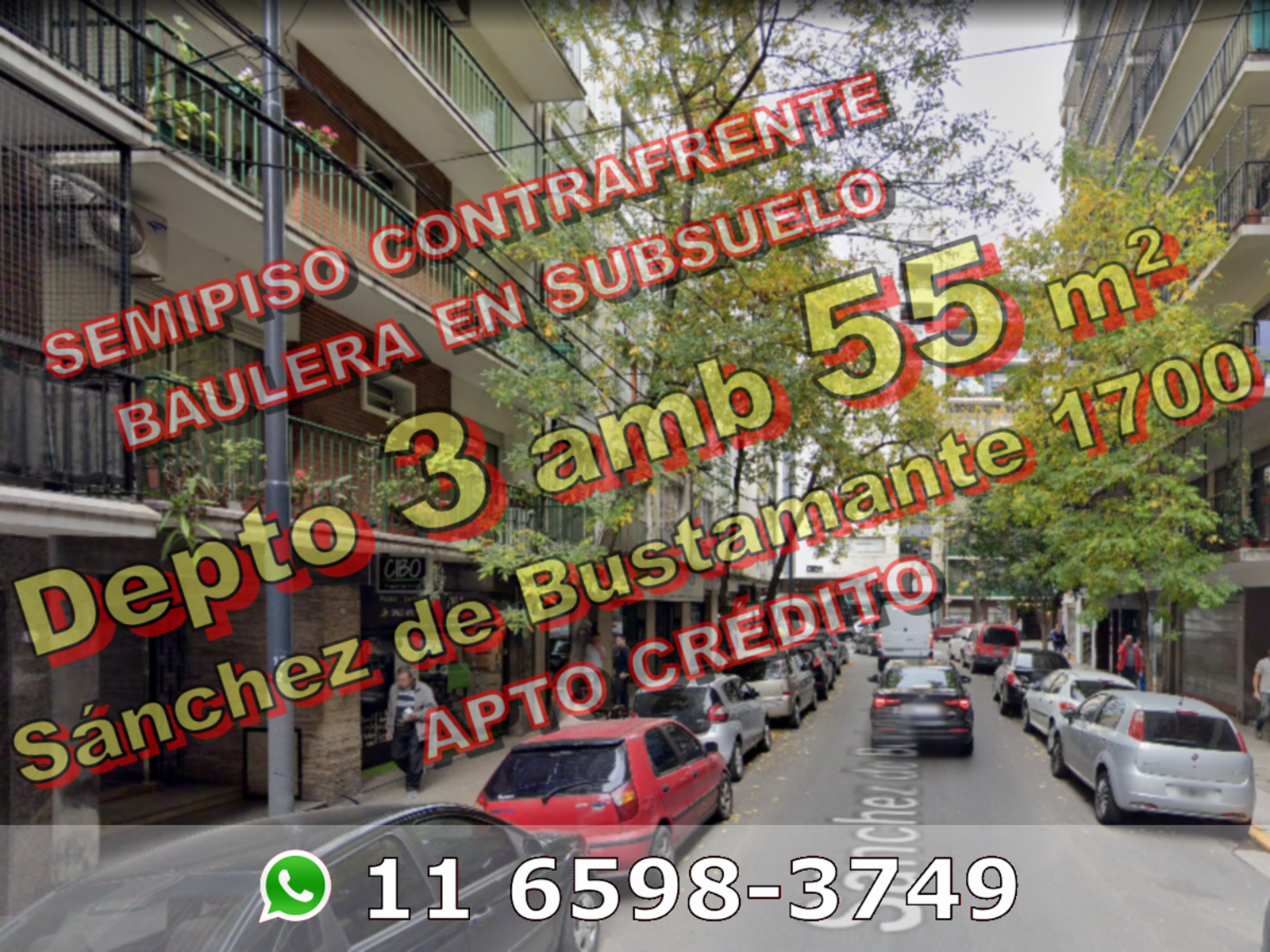 IMPECABLE CONTRAFRENTE - Departamento (semipiso) en Venta en Recoleta 3 ambientes 55 m2 - Sanchez de Bustamante 1700