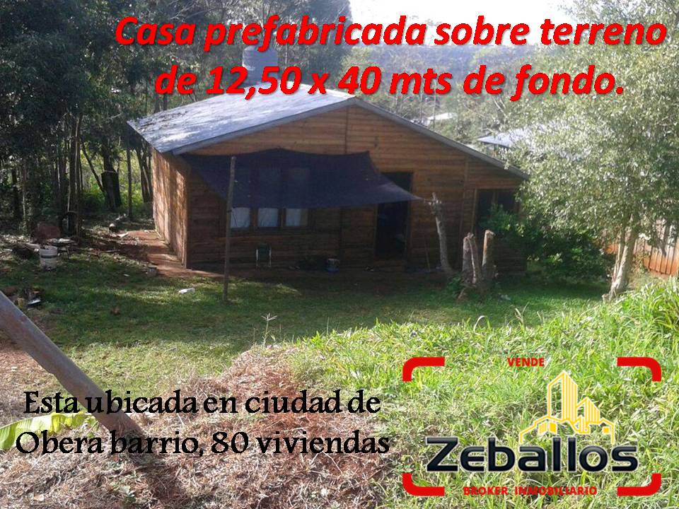 casa prefabricada sobre terreno de 12,50 x 40 mts