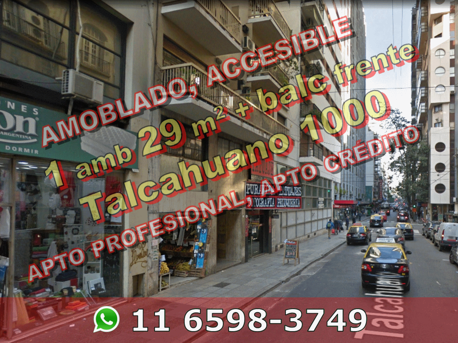 Departamento en Venta en Recoleta 1 ambiente 29 m2 más balcón al frente, amoblado – Talcahuano 1000