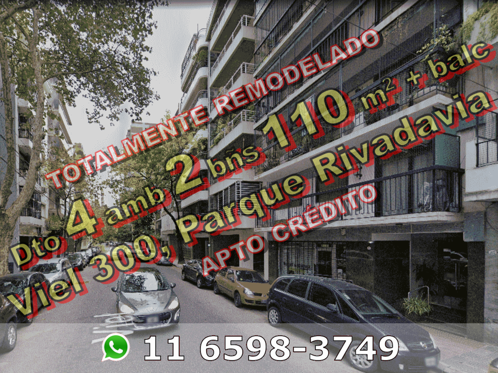 Departamento en Venta en Caballito (Parque Rivadavia) 4 ambientes 2 baños 71 m2 + balcón, 5° piso al frente - Viel 300