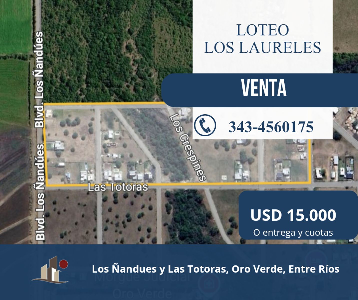 Barrio Parque, Oro Verde, lotes de 600 m2