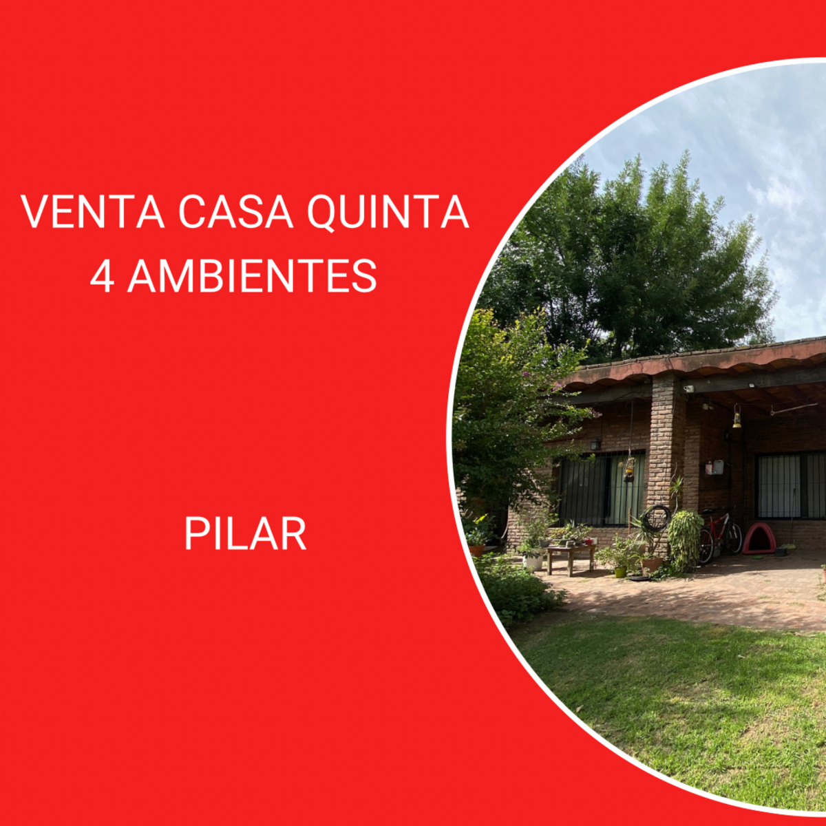 VENTA CASA QUINTA 4 AMBIENTES PILAR