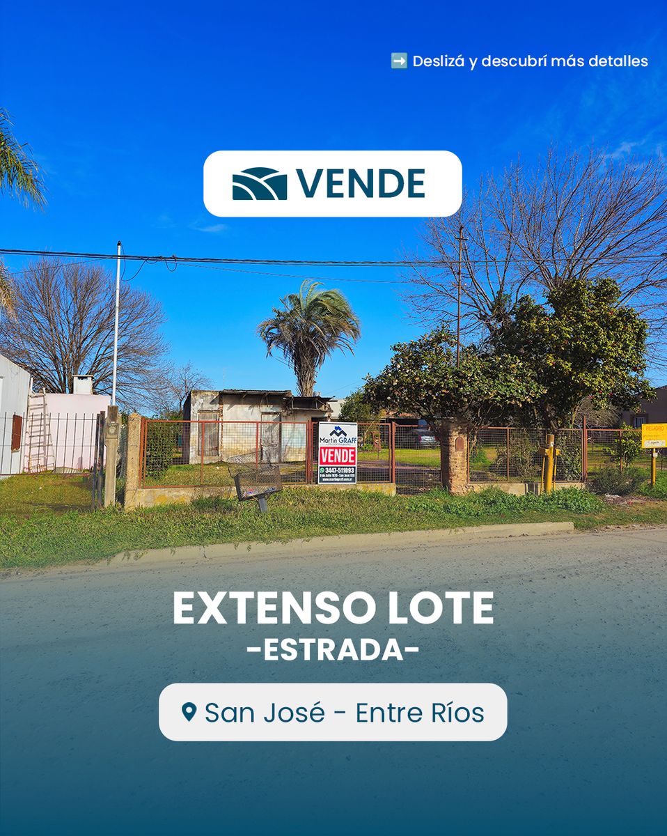 Lote en venta en San José .Estrada al 2000 .607 m2 con servicios