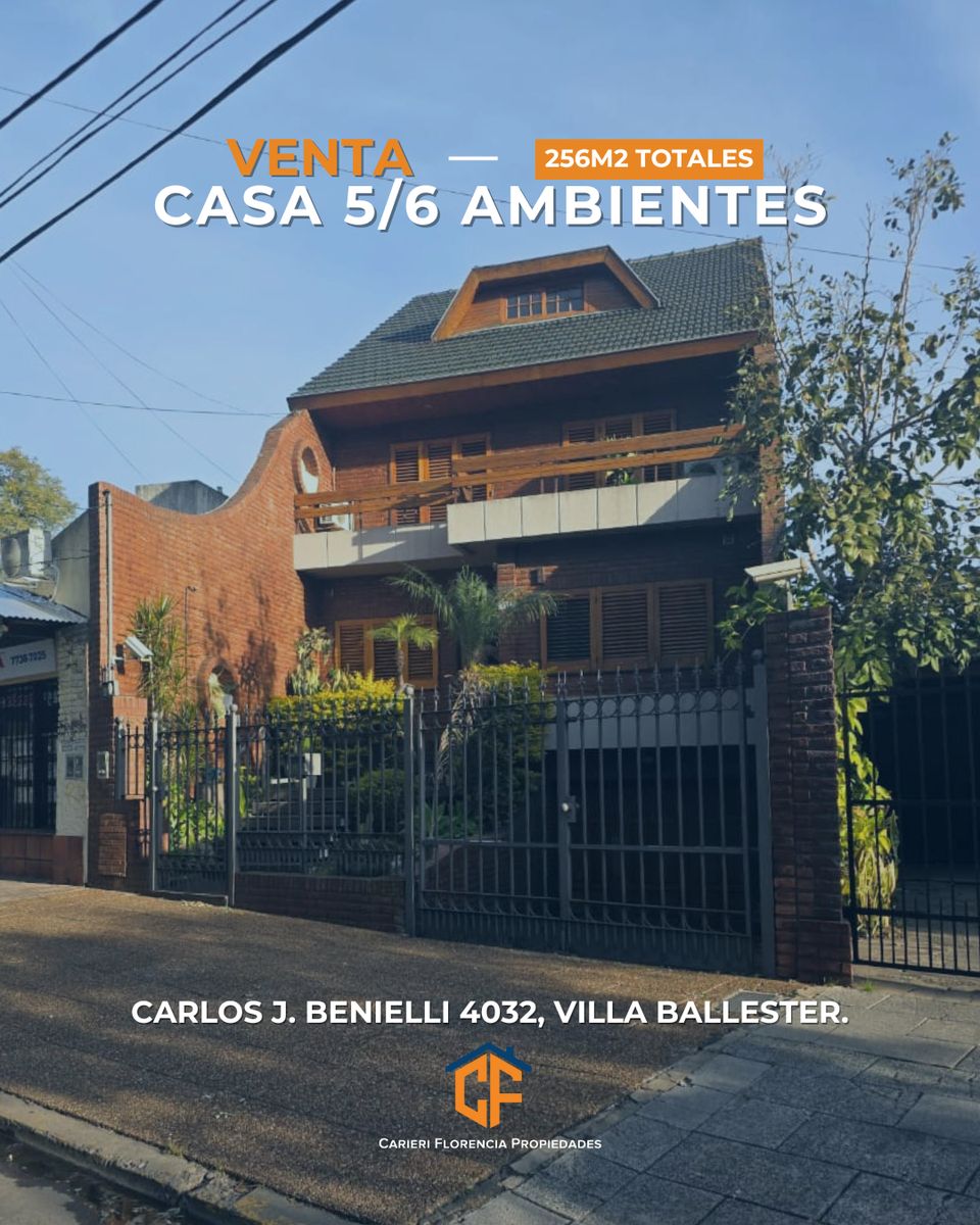 VENTA DE CASA 5/6 AMBIENTES CON GARAGE PARA 7 AUTOS Y QUINCHO, FRENTEPLAZA ALEM