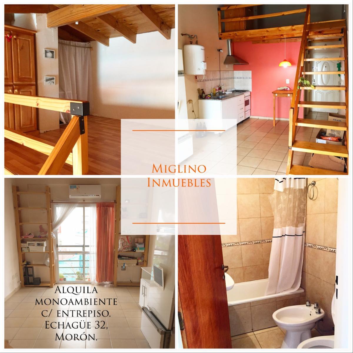 VENTA IMPECABLE MONOAMBIENTE C/ ENTREPISO Y COCHERA DESCUBIERTA. CALLE ECHAGÜE 32. A 50M DE AV. RIVADAVIA Y 500M DE ESTACIÓN MORÓN.